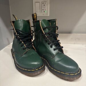 Dr. Martens Forest Green Leather Boots